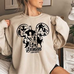 disney marvel shirt, avengers character shirt, mickey head shirt, avengers shirt hoodie sweatshirt, disney marvel matchi