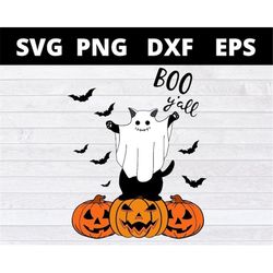 ghost black cat boo yall pumpkin halloween svg files for cricut