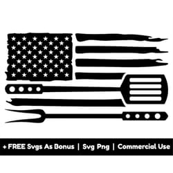 bbq flag svg png files, american flag svg, fork and spatula svg, cooking svg, apron design svg, american chef svg, grill