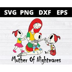 mother of nightmare 2 girls 1 boy , christmas svg files for cricut