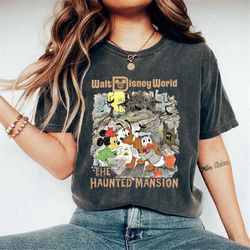 comfort colors retro the haunted mansion shirt, mickey and friends shirt, halloween shirt, haunted mansion tee, mickey s