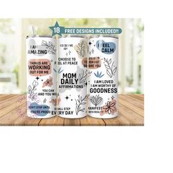 20oz skinny tumbler wrap sublimation design boho daily reminders affirmations motivation inspirational, mothers day, pos
