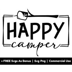marshmallow camp svg png files, happy camper svg, campfire svg, camping life svg, rectangle svg, camper t-shirt design s
