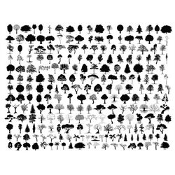 tree silhouette svg bundle, tree cut files for cricut, forest svg files, tree clipart