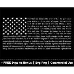 american flag svg png files, john 3:16 full text svg, god svg, bible verses svg, inspirational svg, religious svg, chris