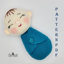 Crochet Amigurumi Swaddle Baby Doll rag doll Pattern