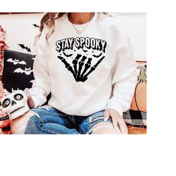 stay spooky skeleton hand svg, png, halloween svg, halloween shirt svg, rock signed skeleton svg, stay spooky svg, skele