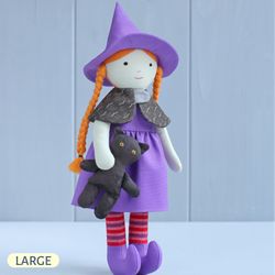 PDF Large Halloween Witch Doll Sewing Pattern