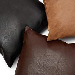 Genuine Leather Set Of 3 Pillow Cover Original Cowhide Pillow Leather Throw Pillow Pillow Set Luxury Pillow Cases antiqu