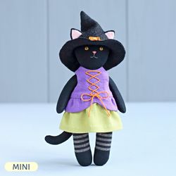 PDF Mini Halloween Cat Doll Sewing Pattern