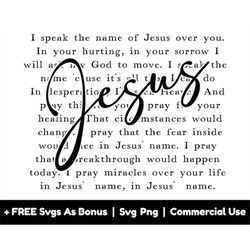 in jesus' name - god of possible, christian song kyrics svg png files, bible verses svg, i speak the name of jesus over