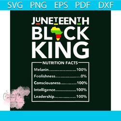 happy juneteenth black king nutrition facts svg digital file