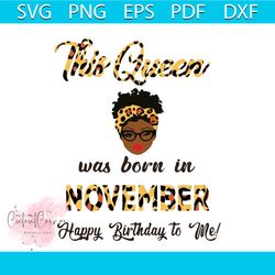 this queen was born in november svg cutting digital file
