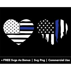 american flag heart svg png files, usa flag svg, police officer svg, father's day svg, dad life svg, thin blue line svg,