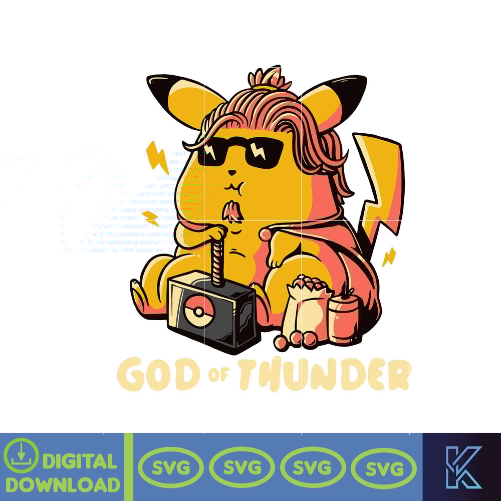 Pikachu God Of Thunder svg, png, dxf, Instant Download.jpg