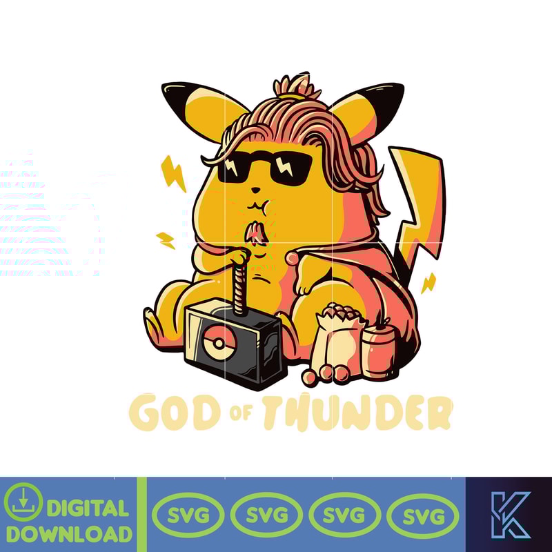 Pikachu God Of Thunder svg, png, dxf, Instant Download.jpg