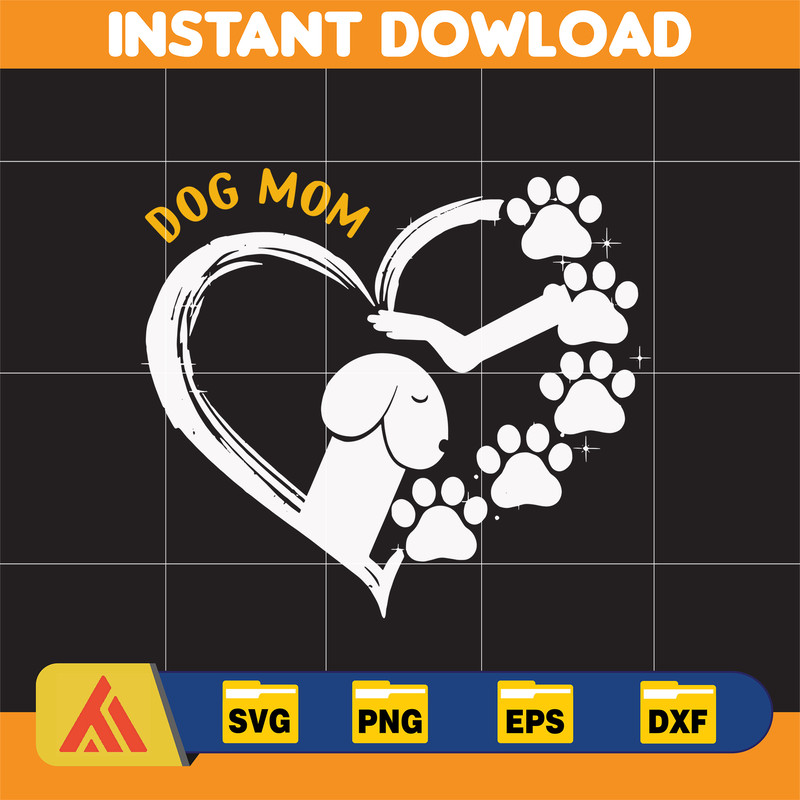 Dog mom paw heart funny svg, png, dxf, Instant Download.jpg
