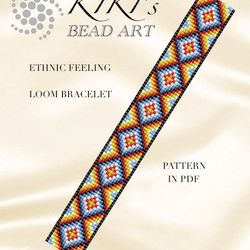 bead loom pattern ethnic feeling inspired loom bracelet pattern design in pdf instant download