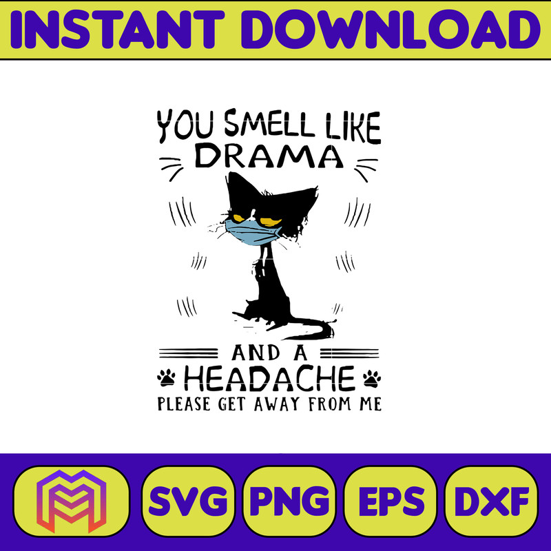 Black cat you smell svg, png, dxf, Instant Download.jpg