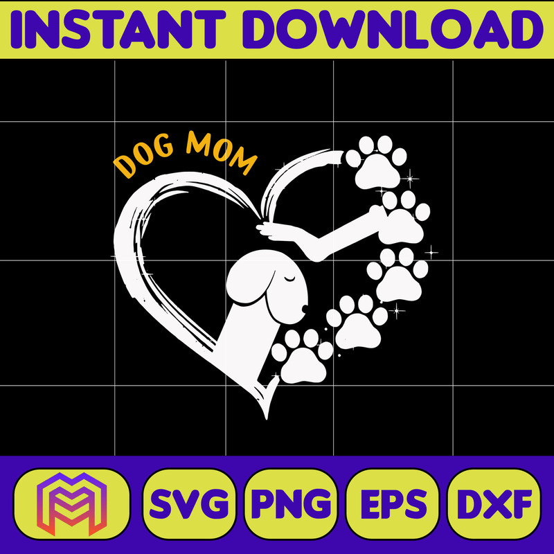 Dog mom paw heart funny svg, png, dxf, Instant Download.jpg
