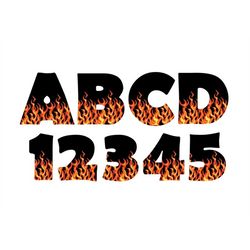 burning letters alphabet svg, burning letters alphabet clipart, flame font svg for cricut