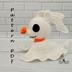 Crochet Amigurumi  ghost dog Zero rag doll Pattern