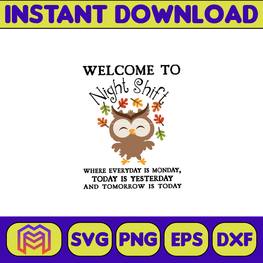 Owl Welcome to night svg, png, dxf, Instant Download.jpg