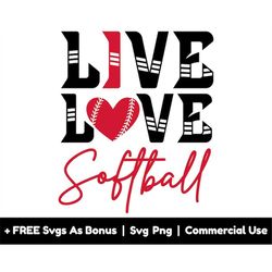 live, love, softball svg png files, softball lover t-shirt design svg, softball fan svg, sports day svg, game day svg,