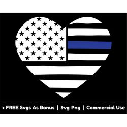 american police heart svg png files, usa flag svg, police officer svg, father's day svg, dad life svg, thin blue line sh