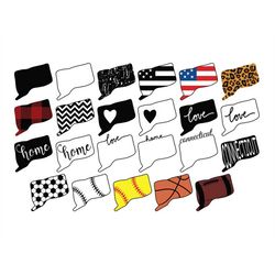 connecticut state svg bundle, connecticut state clipart, connecticut state silhouette cut files for cricut, connecticut