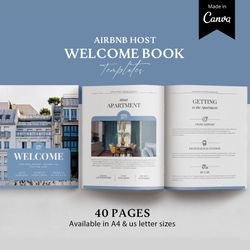 Airbnb welcome book template Canva, Vacation Rental guide Customizable Guestbook Template, Luxury vacation rental, Canva