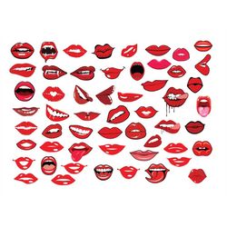 lips svg bundle, lips clipart bundle, biting lips svg, dripping lips svg, kiss svg files
