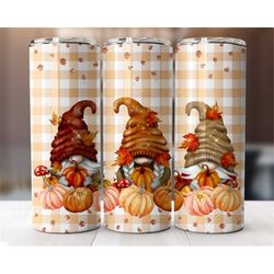 Fall Gnomes With Pumpkins 20oz Tumbler Wrap Digital Download