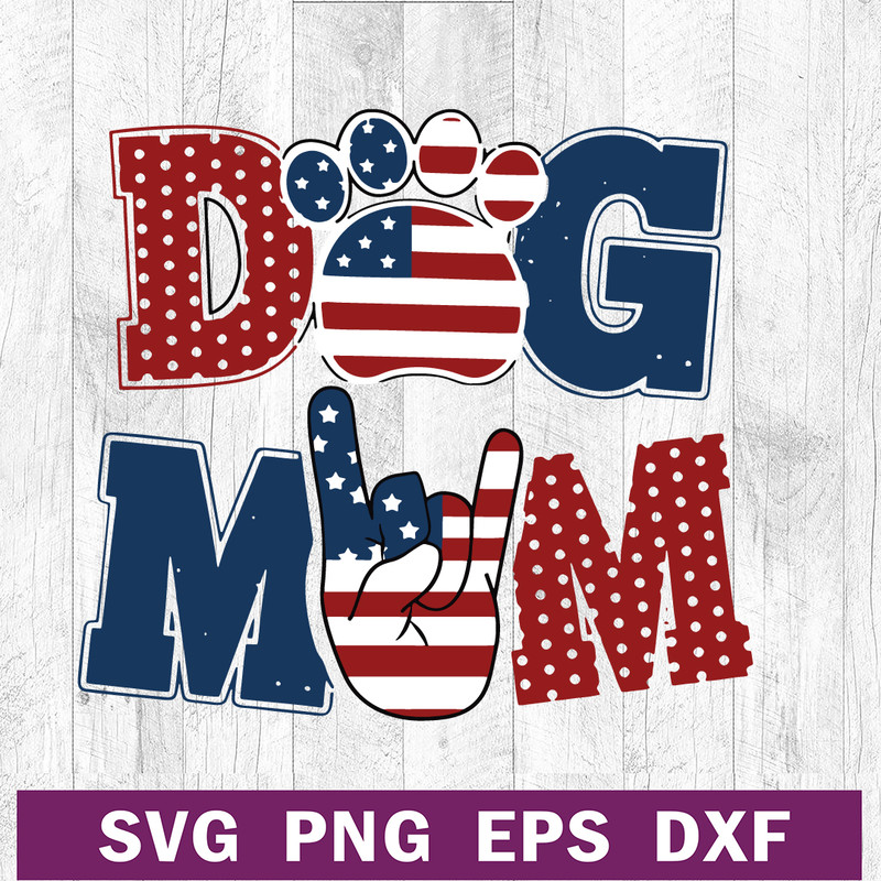 Dog mom america SVG