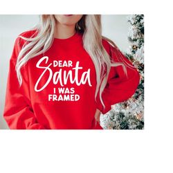 dear santa i was framed svg, funny christmas svg, christmas vibes svg, santa claus svg, family christmas svg, christmas