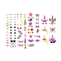 unicorn kit svg bundle, unicorn kit clipart bundle, create your own unicorn