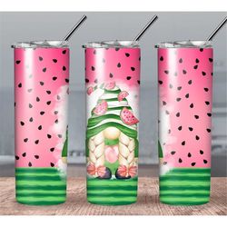 Watermelon Gnome 20oz Tumbler,Summer Tumbler Wrap Digital Download