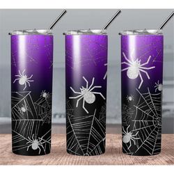 Halloween Glitter Spiders 20oz Tumbler Wrap Digital Download