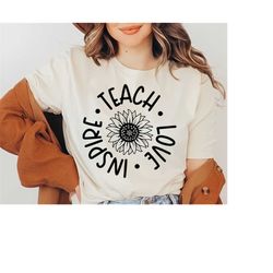 teach love inspire svg png pdf, teacher shirt svg, teacher life svg, commercial use, silhouette, cricut, digital, teachi