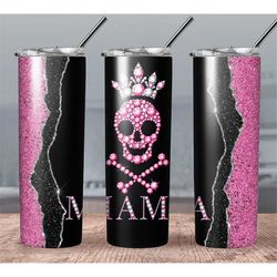 Queen Mama Diamonds Skull Glitter 20oz Tumbler Wrap Digital Download
