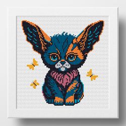 Cat cross stitch pattern, Counted cross stitch, Cute Kitten, Modern cross stitch digital pattern, PDF