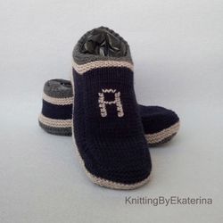 Monogram Embroidered Initials Slipper Socks, Custom Socks, Personalized Socks, Personalized Mens Holiday Gift