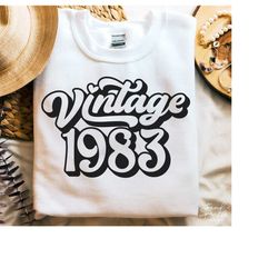 40th Birthday SVG, PNG, 1983 Birthday Svg, Vintage 1983 Svg, 40 Birthday Shirt Svg, Vintage 1983 Birthday Svg, Limited E