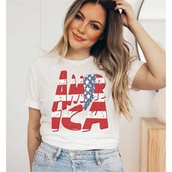 America / Lightning Bolt / USA / Fourth Of July Shirt / 4th Of July / Patriotic Tee