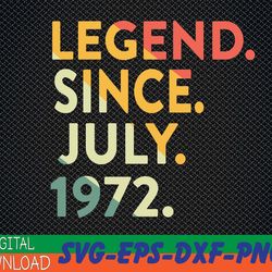 50 years old vintage legend since july 1972 50th birthday svg, eps, png, dxf, digital download