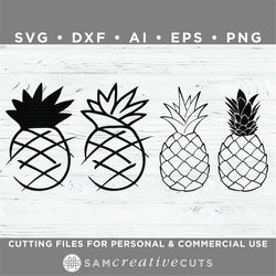 pineapple svg bundle, pineapple svg, pineapple clipart - cutting files for silhouette & cricut, svg - dxf - ai - eps - p