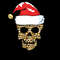 Skull Wear Santa Hat Leopard Print Christmas Family Pajamas T-Shirt.jpg