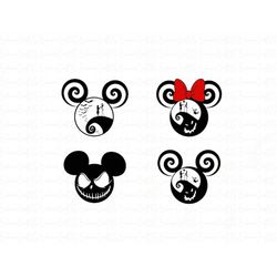 Halloween SVG Bundle, Mouse Head SVG, Halloween Sublimation svg, Halloween Cartoon svg, Mickeyy Halloween svg, Minniee H