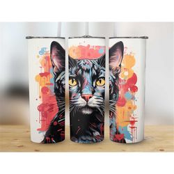 Siemese Cat Tumbler Wrap 20 oz Skinny Tumbler Sublimation Cat Tumbler PNG For Cat Lover Tumbler Instant Digital Download