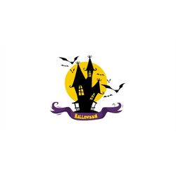 halloween house svg, halloween haunted house silhouette, commercial use silhouette, instant download, png, eps, svg cut